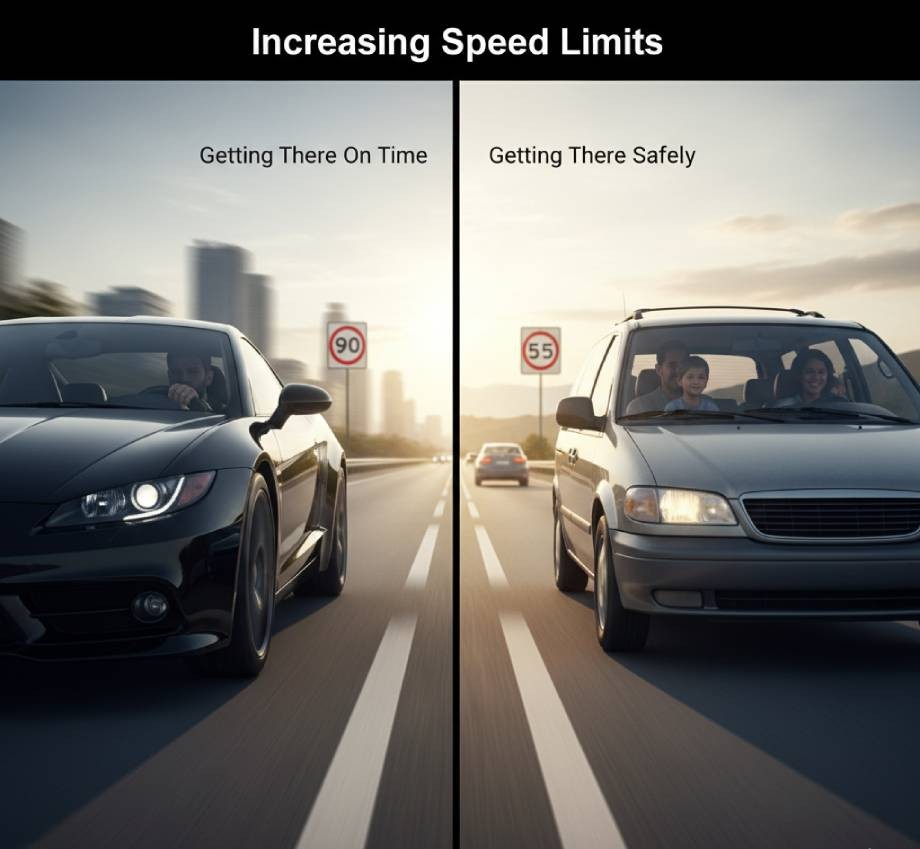 Getting there on time vs getting there safety